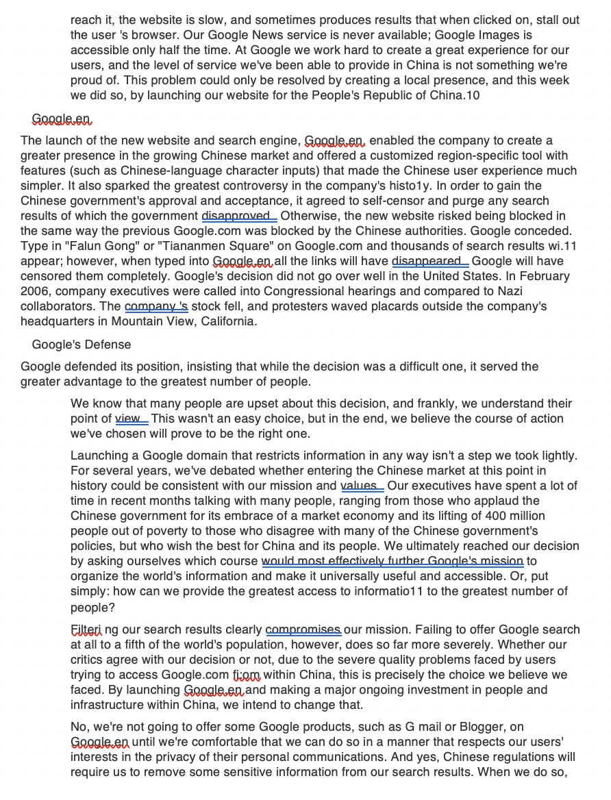 GOOGLE IN CHINA In less than 10 years of