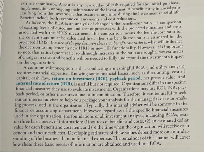 Please analyze the following A BCA is simply what