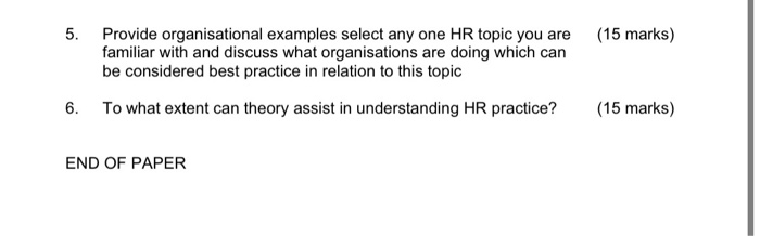 it is HR subject, hope you can help 5. (15 marks)