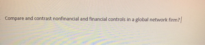 Compare and contrast nonfinancial and financial