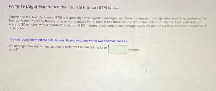 PA 16-19 (Algo) Experience the Tour de France