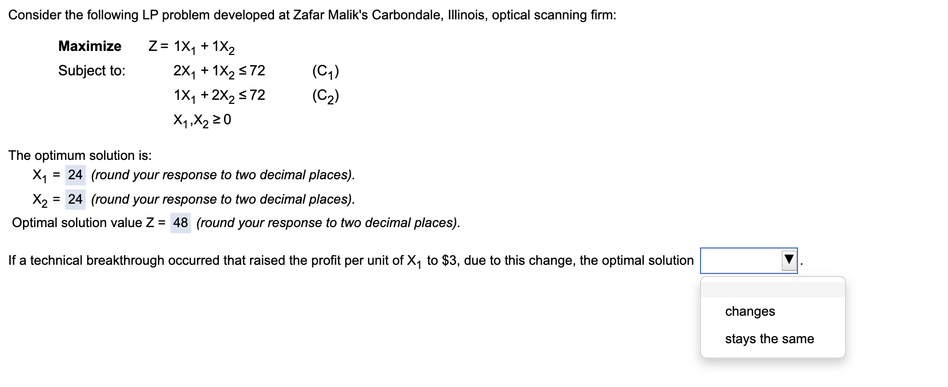 please graph and plot the points L.P. Model: 100-