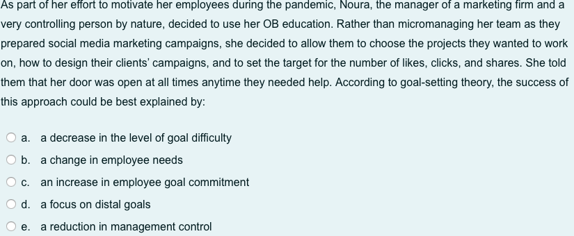 As part of her effort to motivate her employees