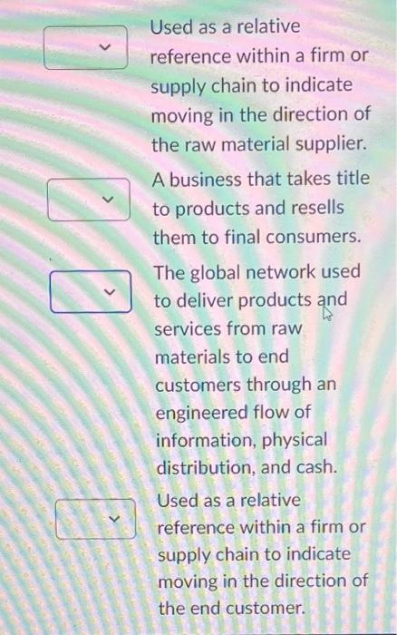 operations management matching questions Used as