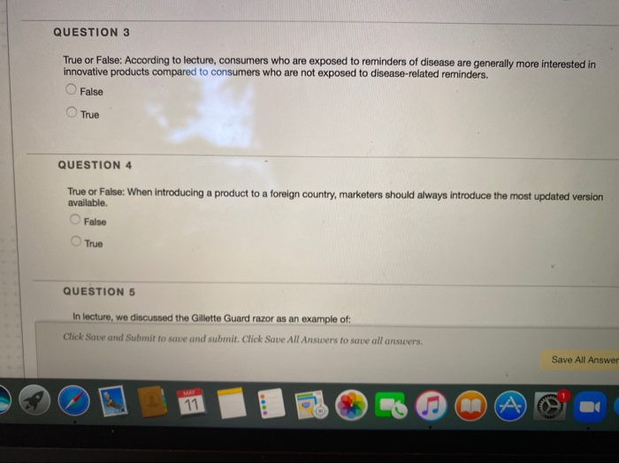 QUESTION 3 True or False: According to lecture,