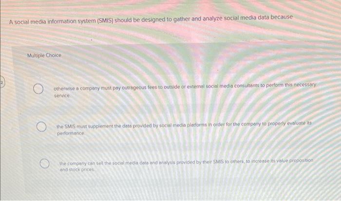 A social media information system (SMIS) should