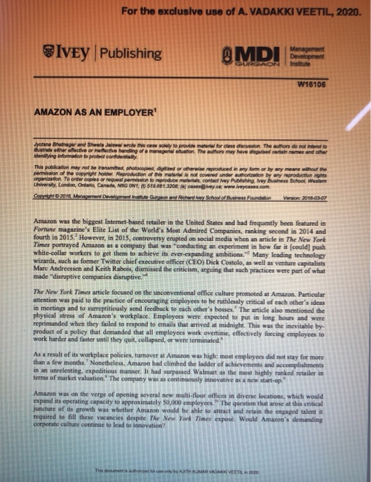 Given its work culture, would Amazon continue to