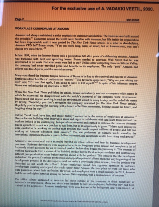 Given its work culture, would Amazon continue to