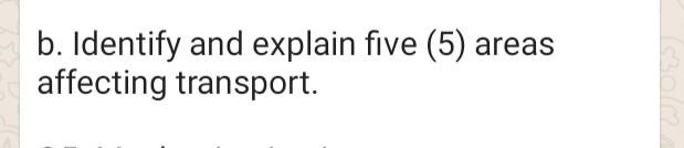 b. Identify and explain five (5) areas affecting