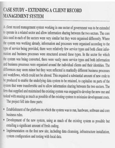 CASE STUDY - EXTENDING A CLIENT RECORD MANAGEMENT