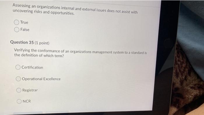 Assessing an organizations internal and external