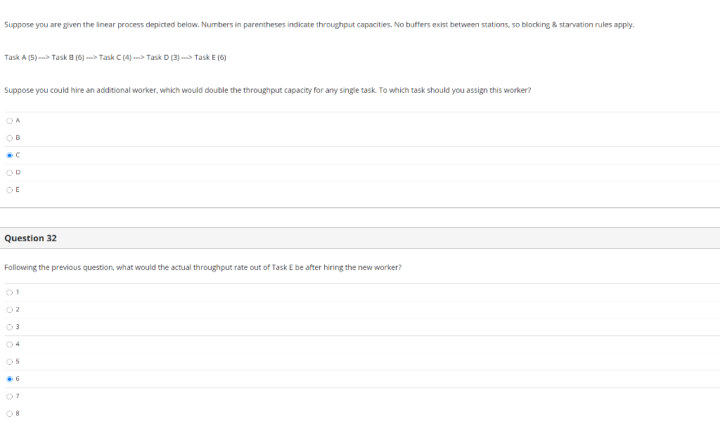 Suppose you are given the linear process depicted