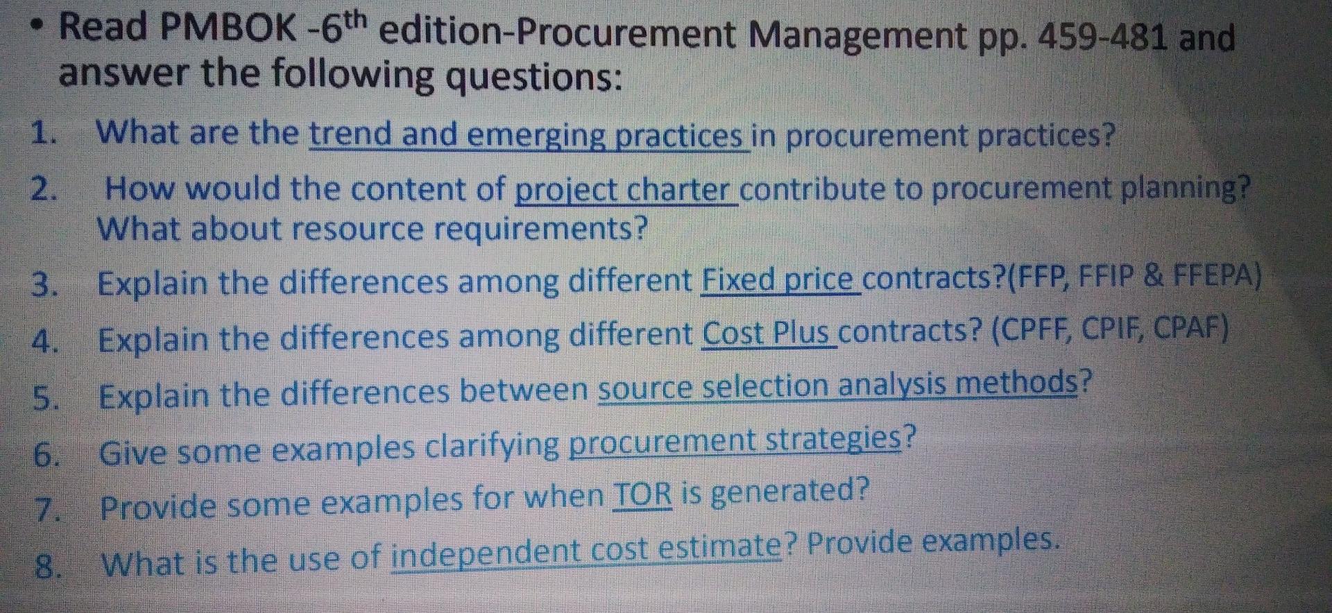 Read PMBOK -6th edition-Procurement Management