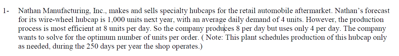 1- Nathan Manufacturing, Inc., makes and sells