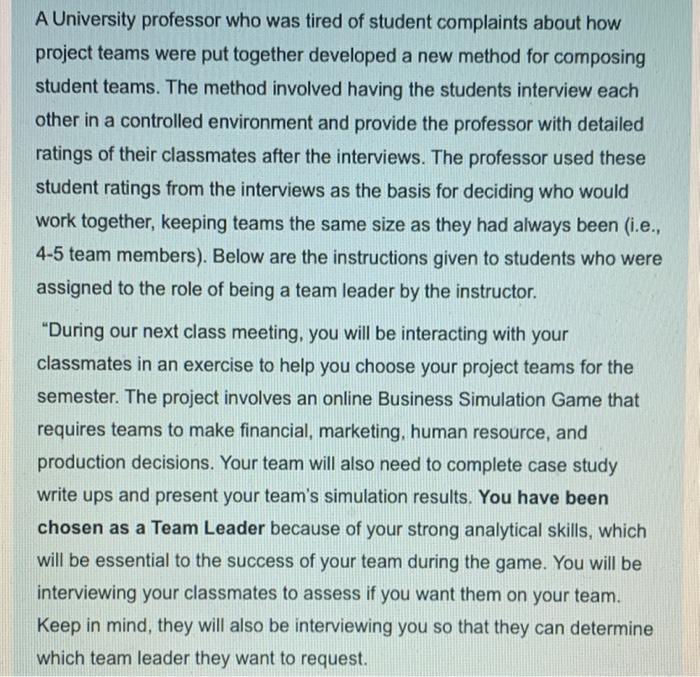 A University professor who was tired of student