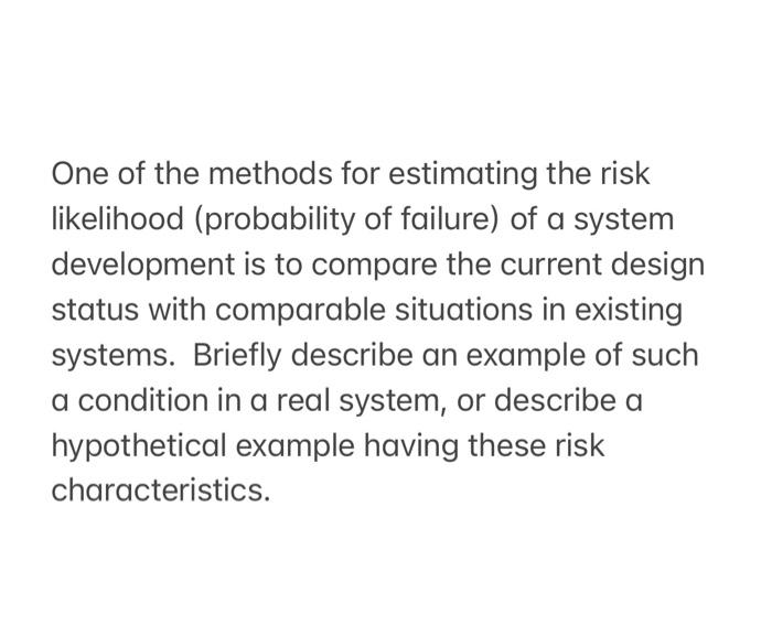 One of the methods for estimating the risk