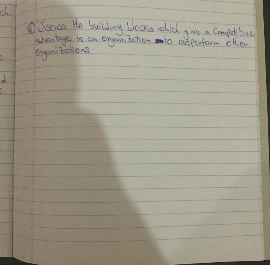 6 Discuss the building blocks which give a