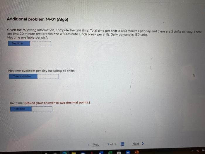 I need help please Additional problem 14-01