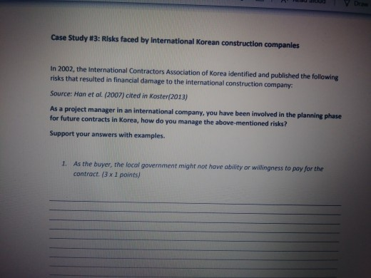 Case Study #3: Risks faced by international