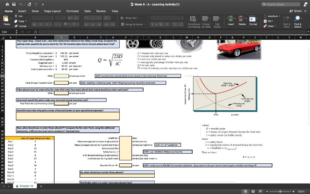 Excel File Edit View Insert Format Tools Data