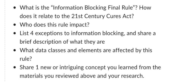 What is the "Information Blocking Final Rule"?