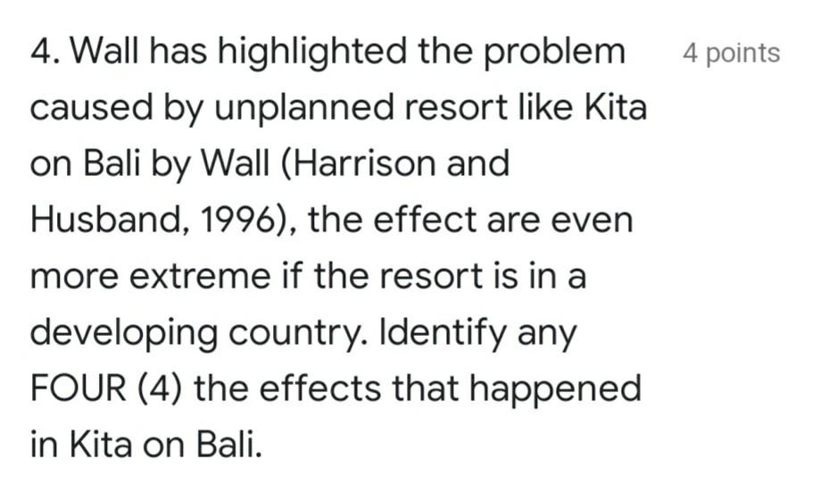 4 points 4. Wall has highlighted the problem
