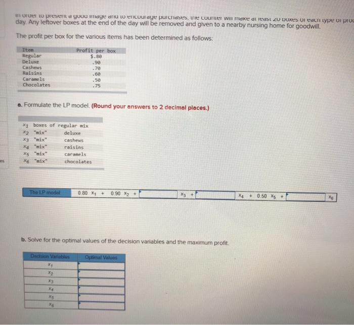 Problem 19-14 (Static) A chocolate maker has