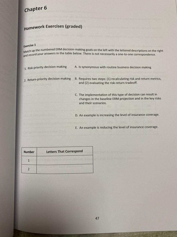 Chapter 6 Homework Exercises (graded) Exercise 1