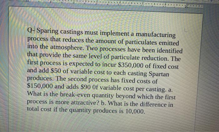 please give the answer for this? find break even