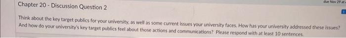 Cmapter 20 - Discussion Question 2 Think about