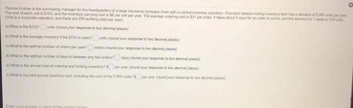 Thomas Krate is the purchasing manager for the