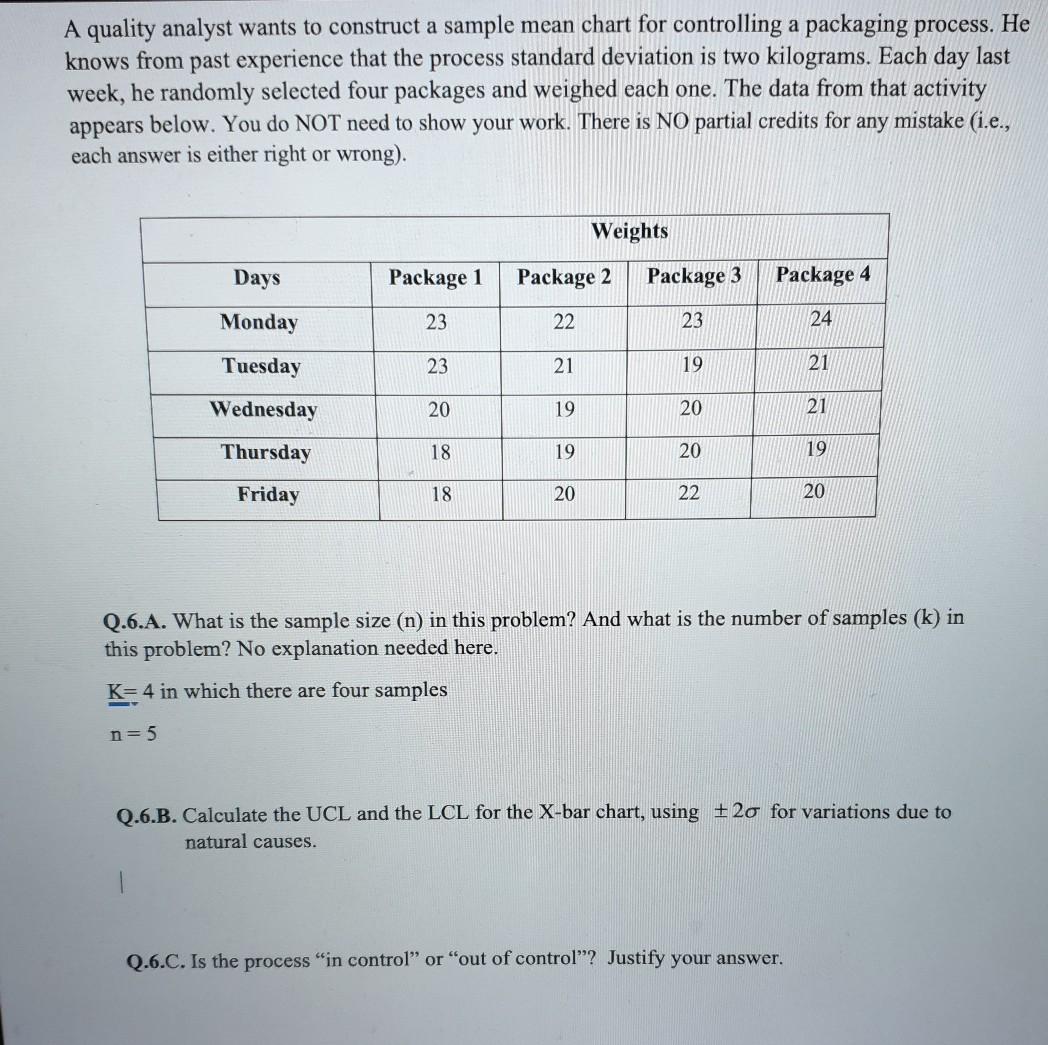 A quality analyst wants to construct a sample