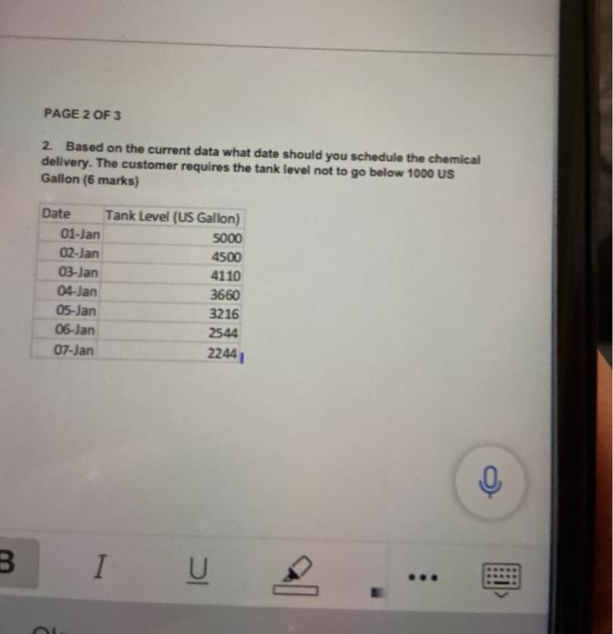 PAGE 2 OF 3 2. Based on the current data what