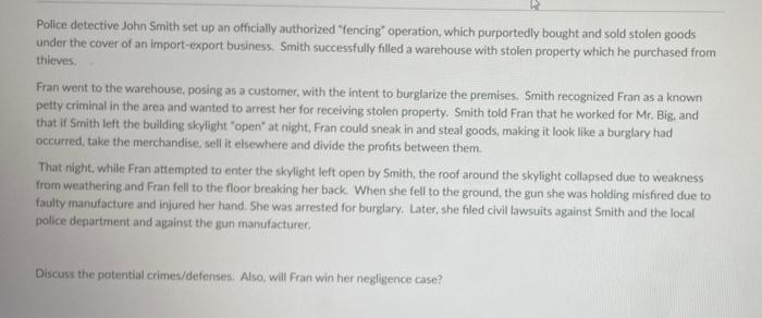 Police detective John Smith set up an officially