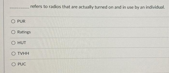 refers to radios that are actually turned on and
