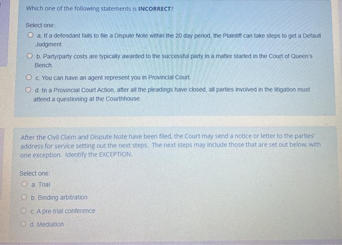 Which one of the following statements is