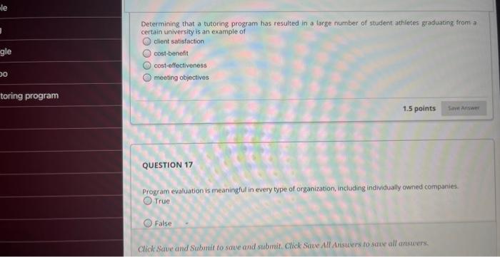 Determining that a tutoring program has resulted