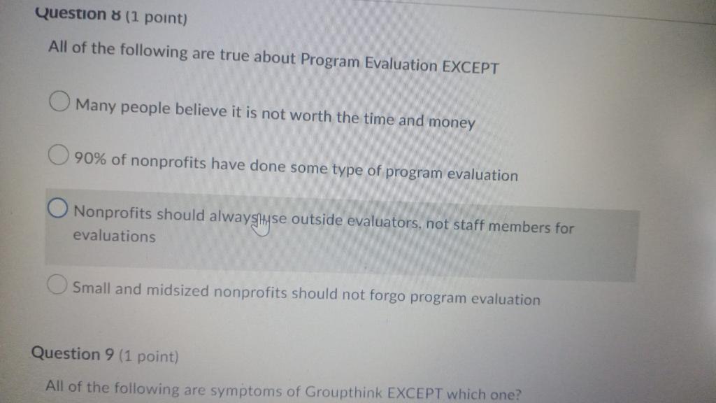 All of the following are true about Program