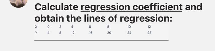 Calculate regression coefficient and obtain the