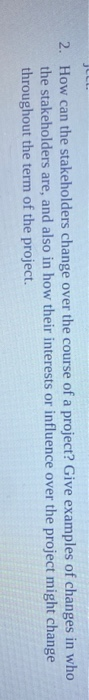 JCLL 2. How can the stakeholders change over the