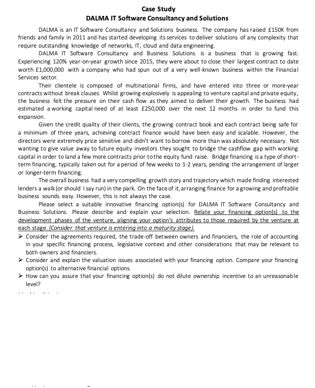 we are considering Venture Capitalise, Equity