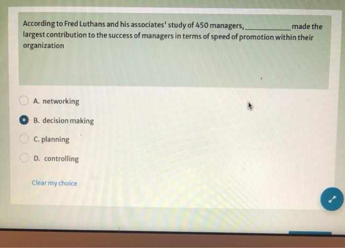 According to Fred Luthans and his associates'