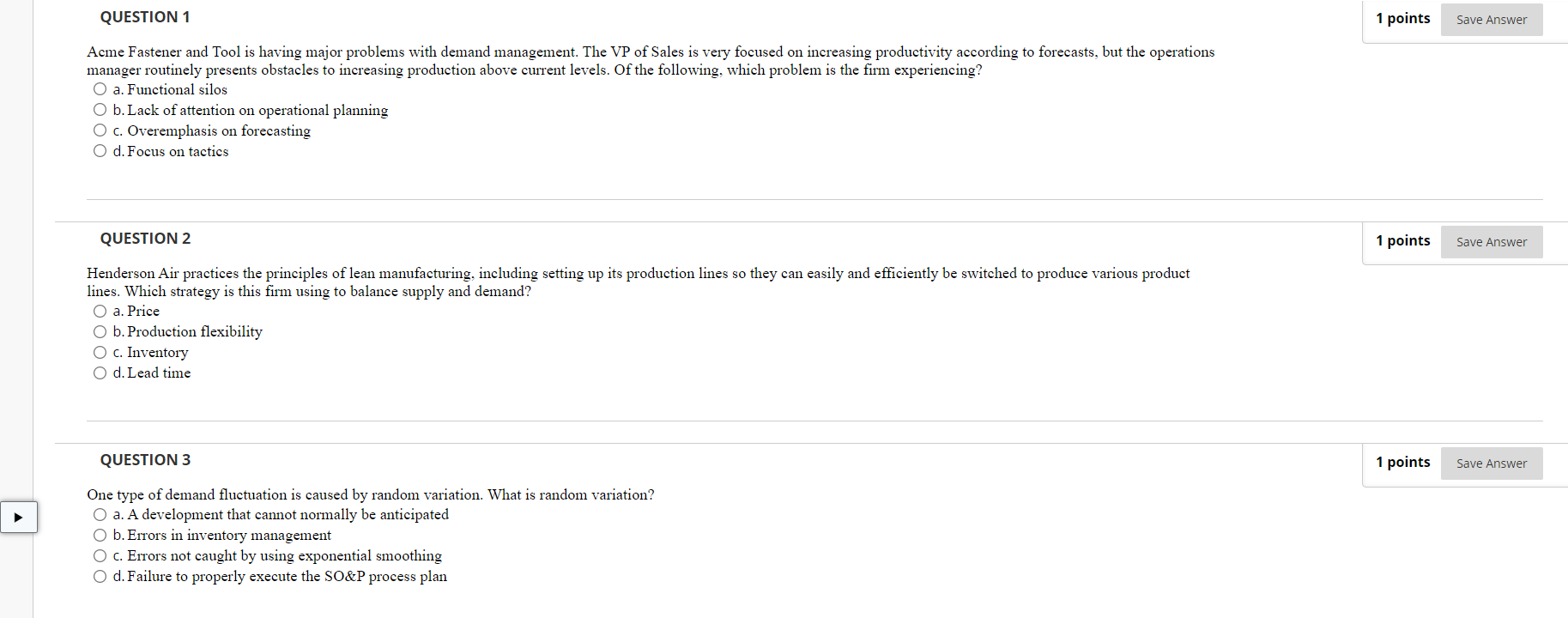 QUESTION 1 1 points Save Answer Acme Fastener and