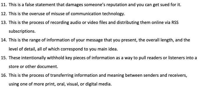 11. This is a false statement that damages