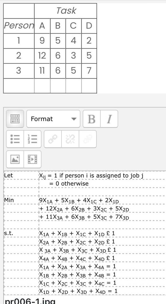 solve this question in linear programming model
