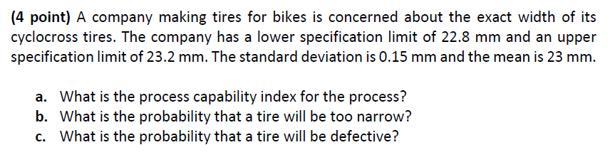 A company making tires for bikes is concerned