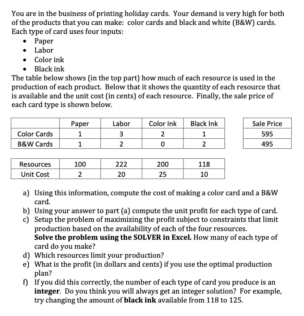 You are in the business of printing holiday