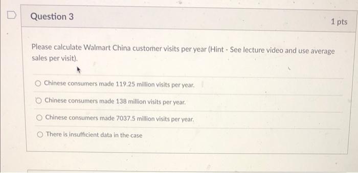 Please calculate Walmart China customer visits