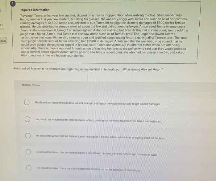 15 Required information [Revenge] Tamra, a first