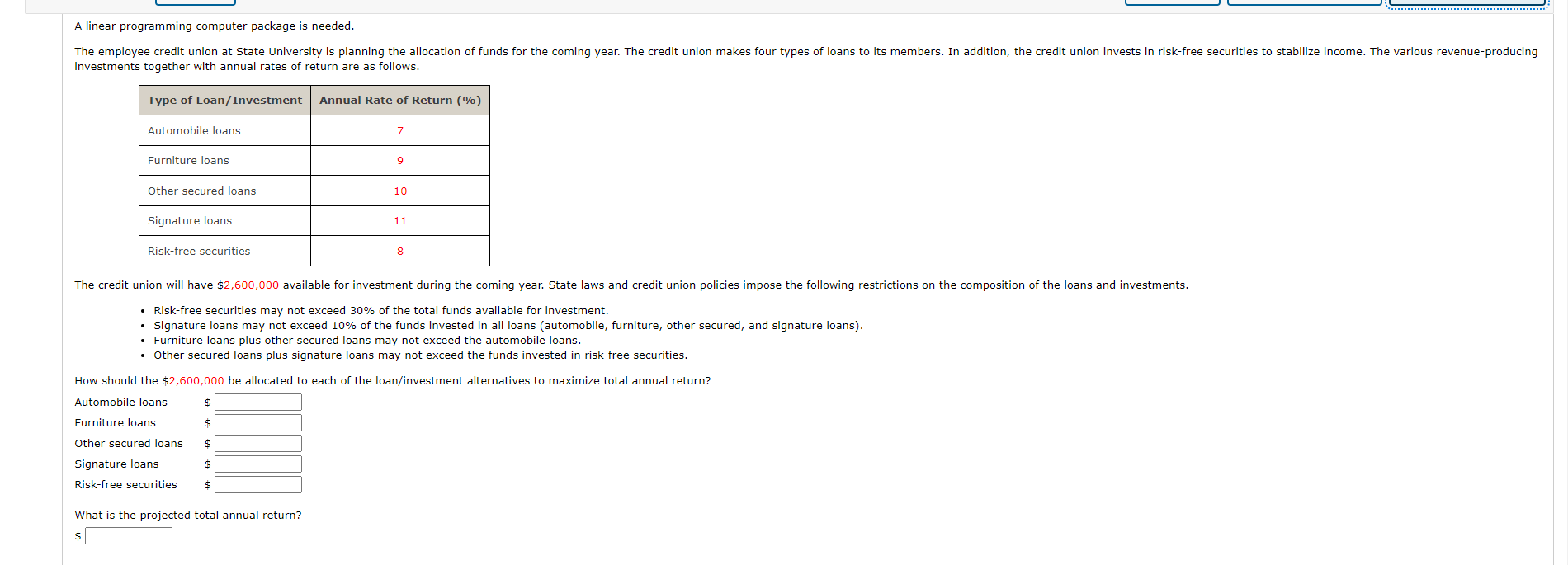 - Risk-free securities may not exceed 30% of the